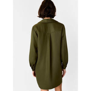 Whistles Khaki Collared Button Short Dress